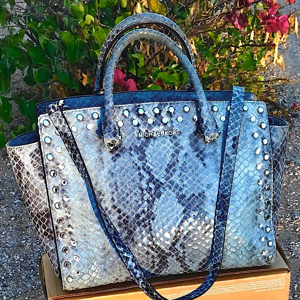 Michael Kors Large Selma Jewel Leather Satchel